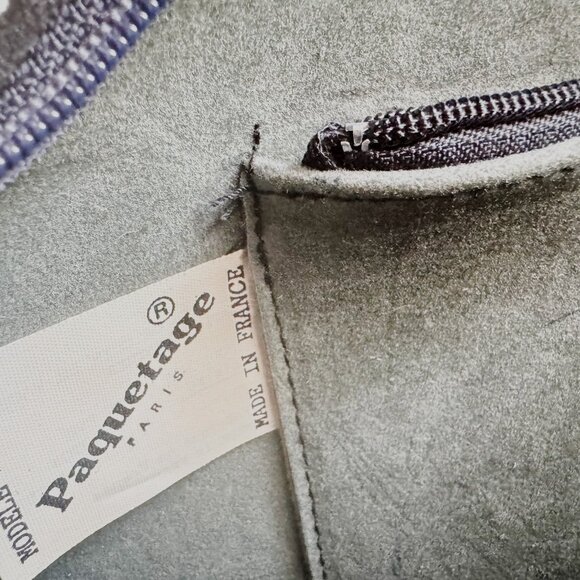 Vintage Paquetage Paris Large Black leather Oval Unique Clutch - Picture 4 of 8